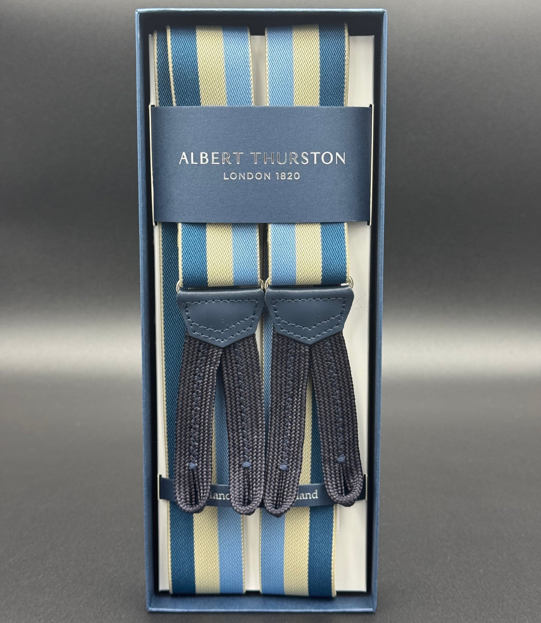 Albert Thurston bretelle Rigata blue e azzurro