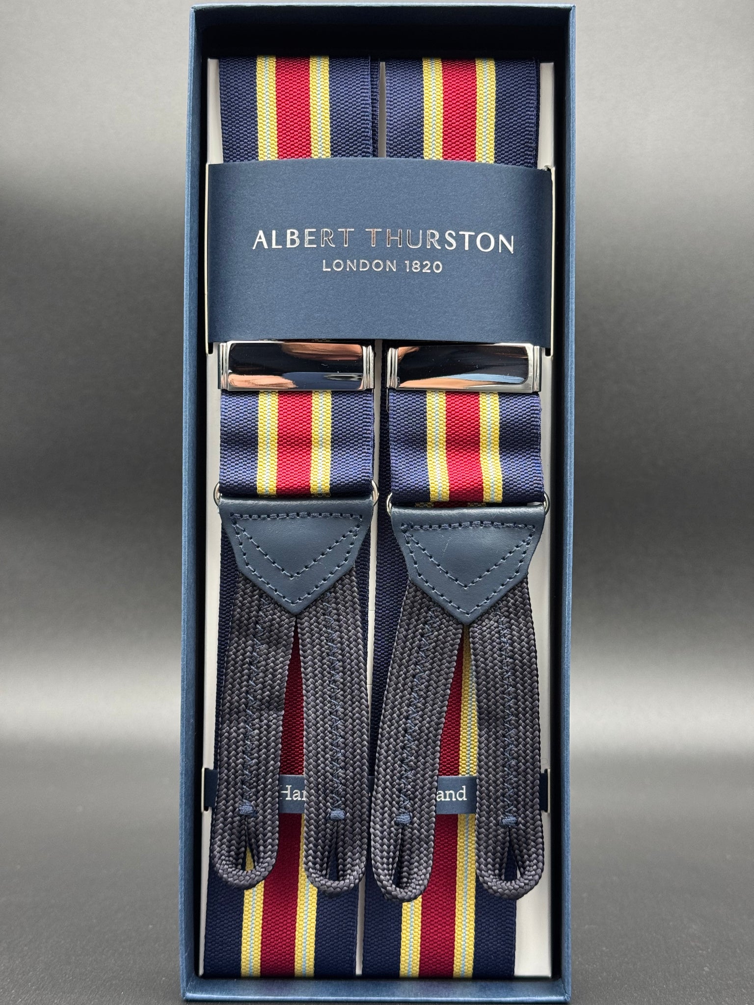 Albert Thurston bretelle Rigata blue e giallo