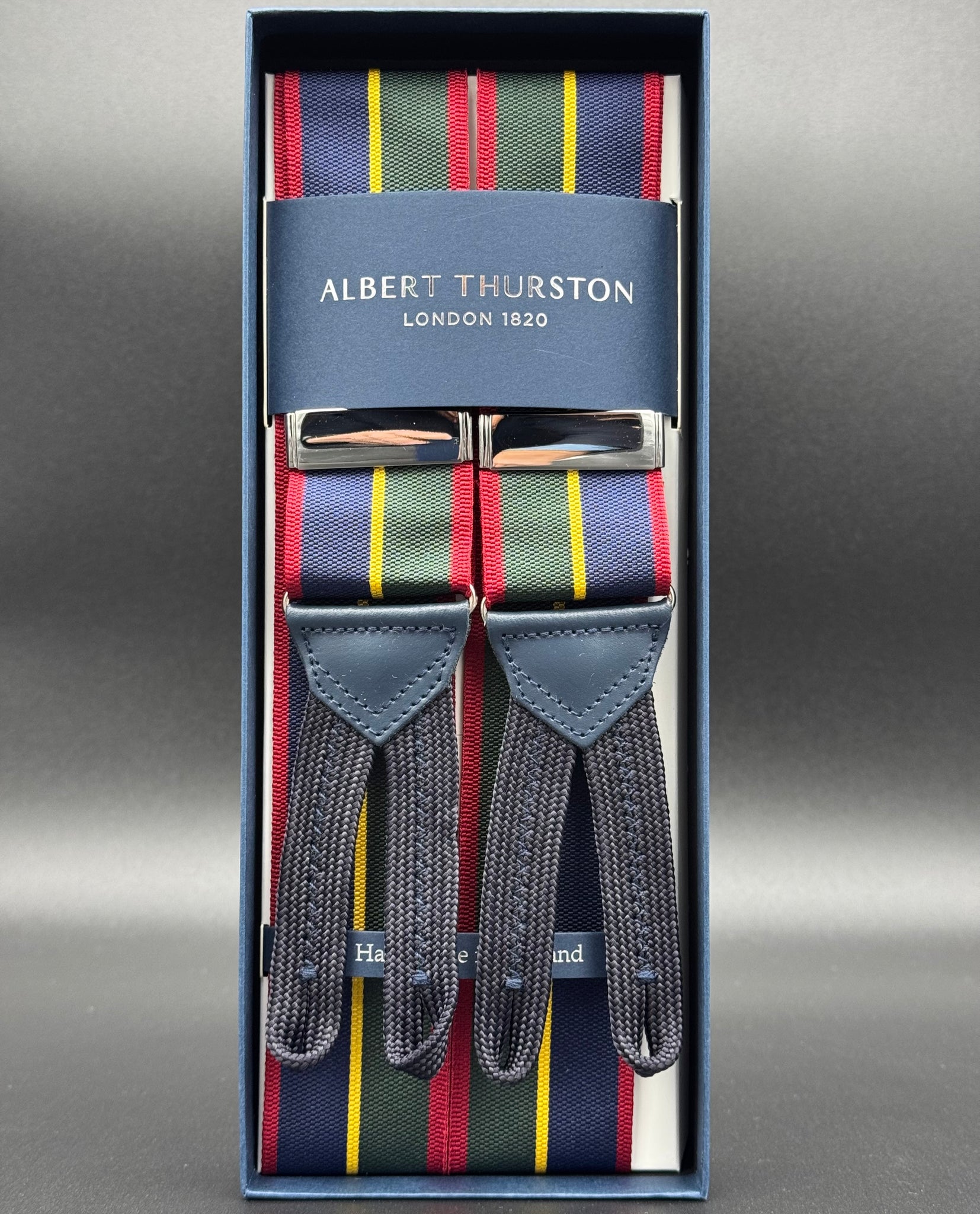 Albert Thurston bretelle Rigata blue e verde